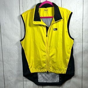 Polo Sport RLX Vest Mens Yellow Zip Up Cycling Lightweight Packable Golf Pockets